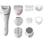 Philips Epilator Series 8000 5 in 1 Shaver for Women, Trimmer, Pedicure and Body Exfoliator with 9 Accessories, BRE740/14