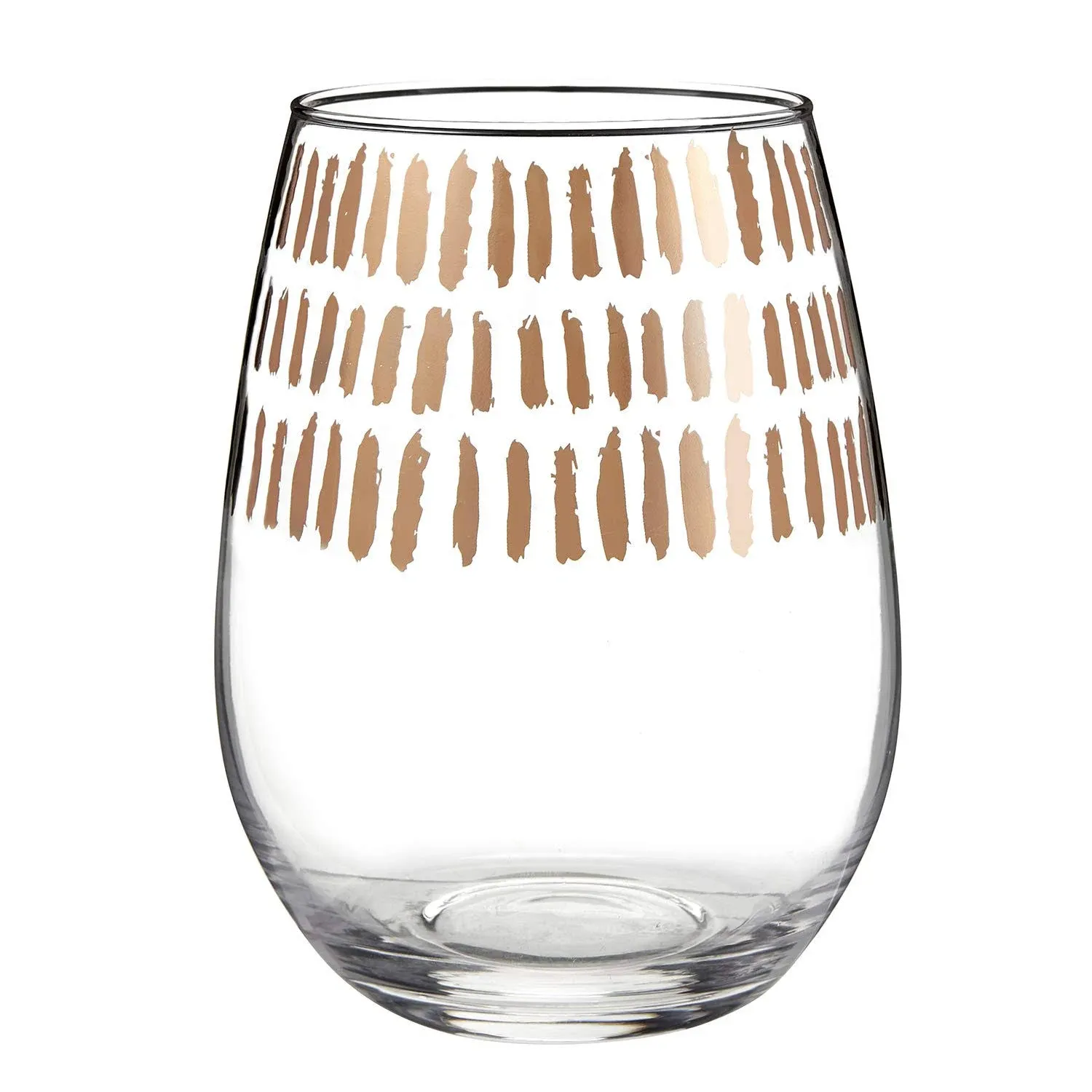 Clear & Rose Gold Stemless Glass (Set Of 2)