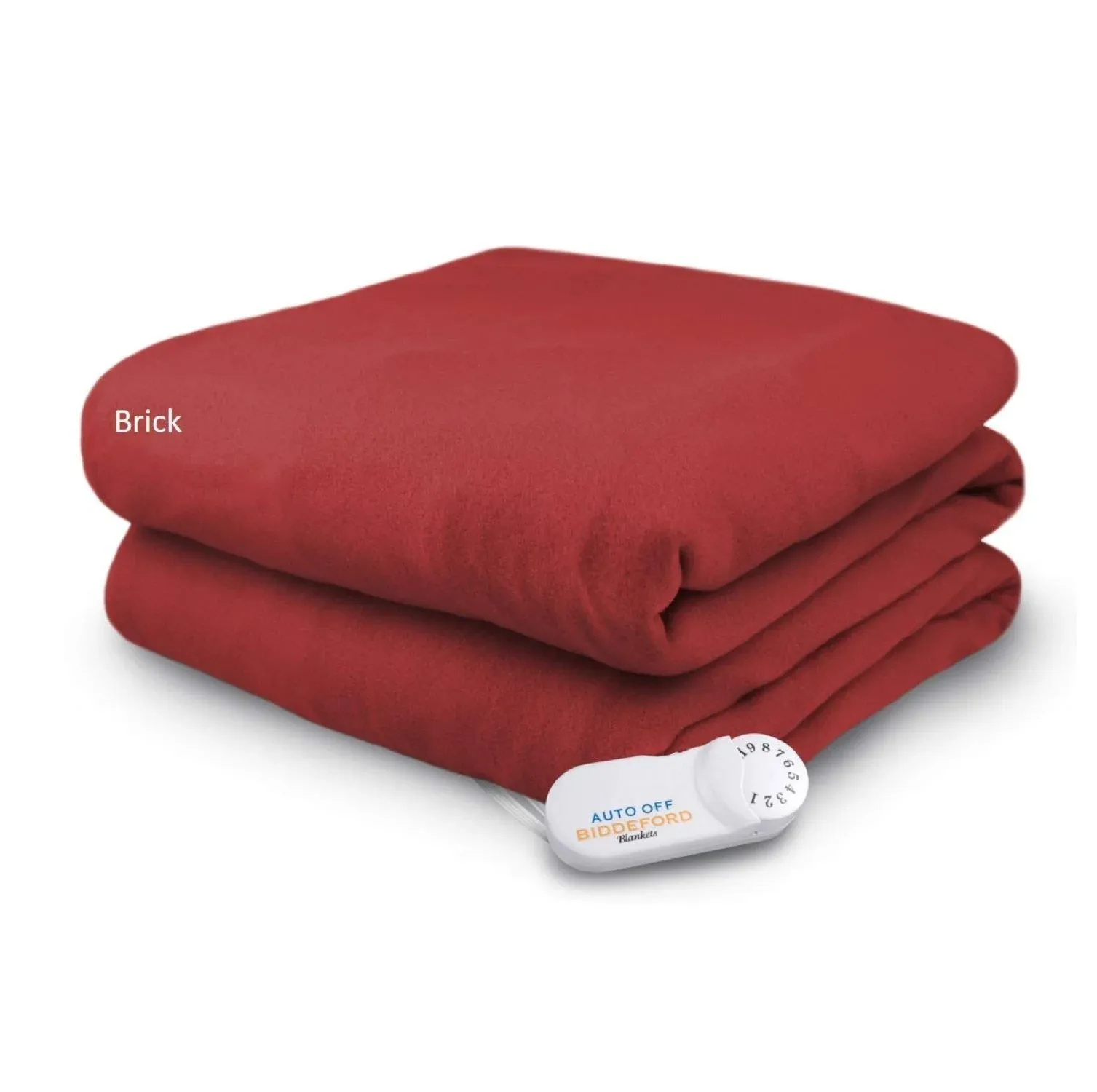 Biddeford Comfort Knit Fleece Electric Heated Warming Throw Blanket Brick Red