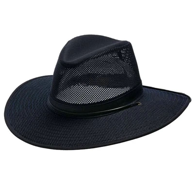 Henschel Packable Mesh Aussie Fedora Hat: Size: XXXL Navy Blue