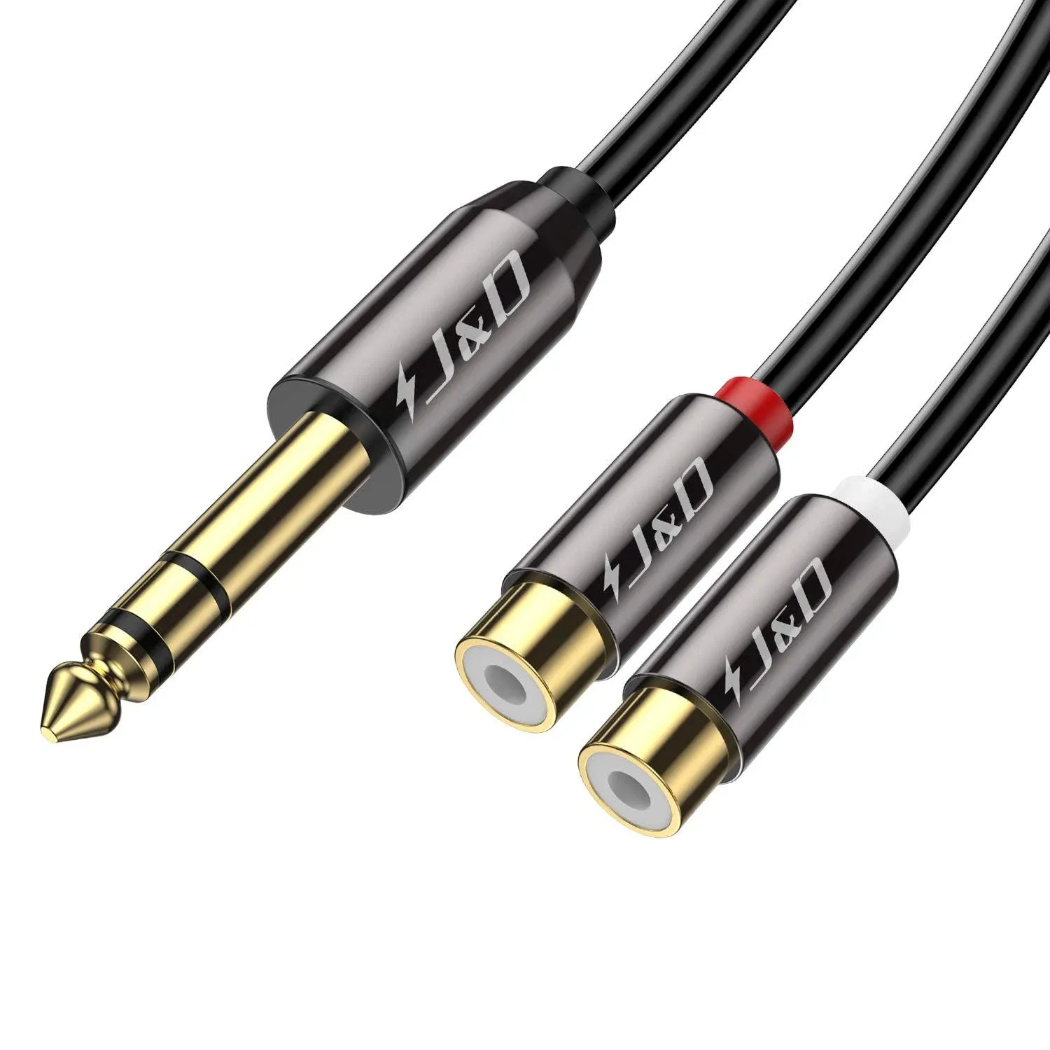 6.35 mm to 2RCA Cable, Gold Plated Copper Shell Heavy Duty 6.35mm 1/4 inch Ma...