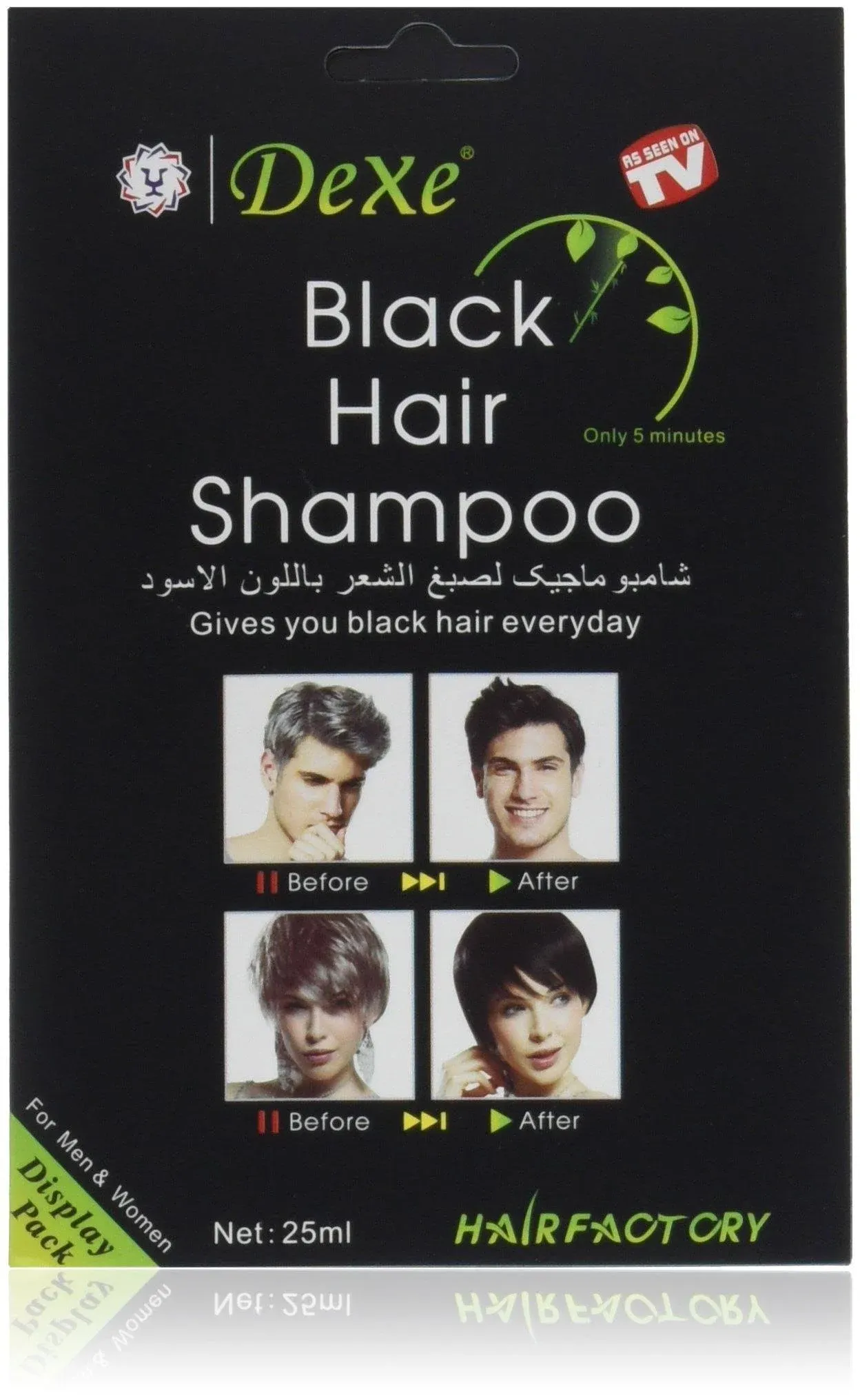 Instant Hair Dye - Black Hair Shampoo - (3) Black Colour - Simple to Use - Last 30 days - Natural Ingredients