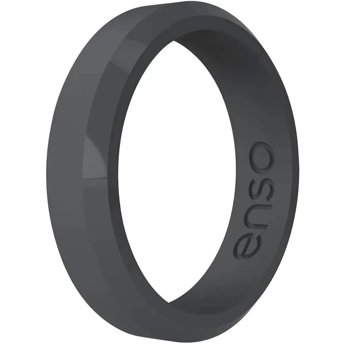 Enso Rings Thin Bevel Series Silicone Ring - Slate