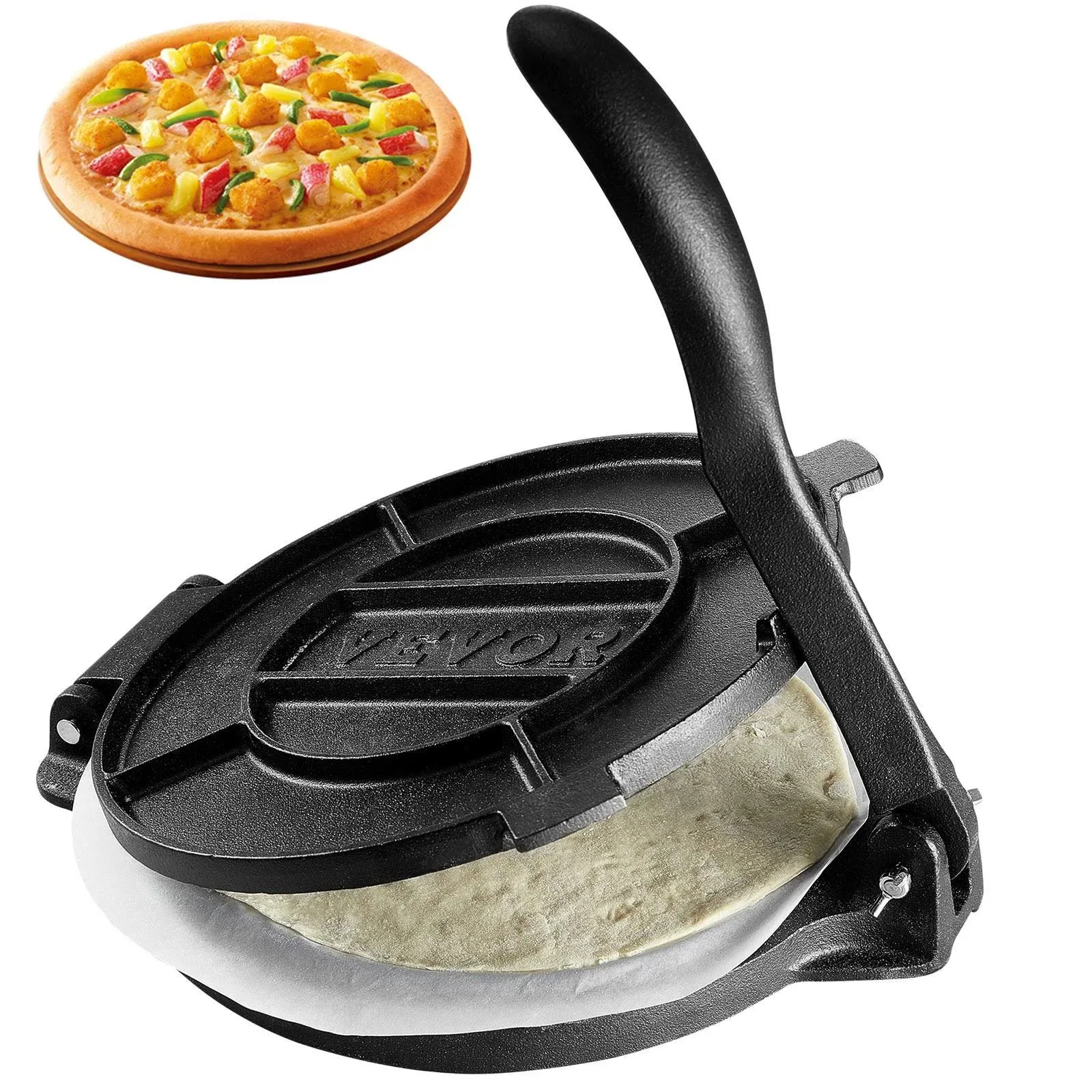 VEVOR SYSBBY10YCZTXI1RSV0 10 in. Tortilla & Roti Maker, Silver