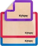 Kitzini Silicone Baking Mat Set. Non-Stick Silicone Mats for Baking. BPA Free Baking Sheets. Professional Grade Silicon Baking Sheet. INCL. 2 Half Sheets & 1 Quarter Silicone Baking Mats