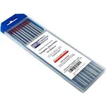 Midwest Tungsten Service TIG Welding Tungsten Electrodes 10-Pack (Blue - 2% Lanthanated Tungsten (WL20/EWLa-2), 1/16")