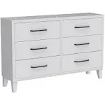 Edenbrook Bedroom-Six Drawer-Modern Design-Easy Assembly White Dresser