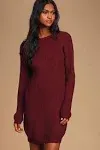 Lulus Bringing Sexy Back Red Backless Sweater Dress