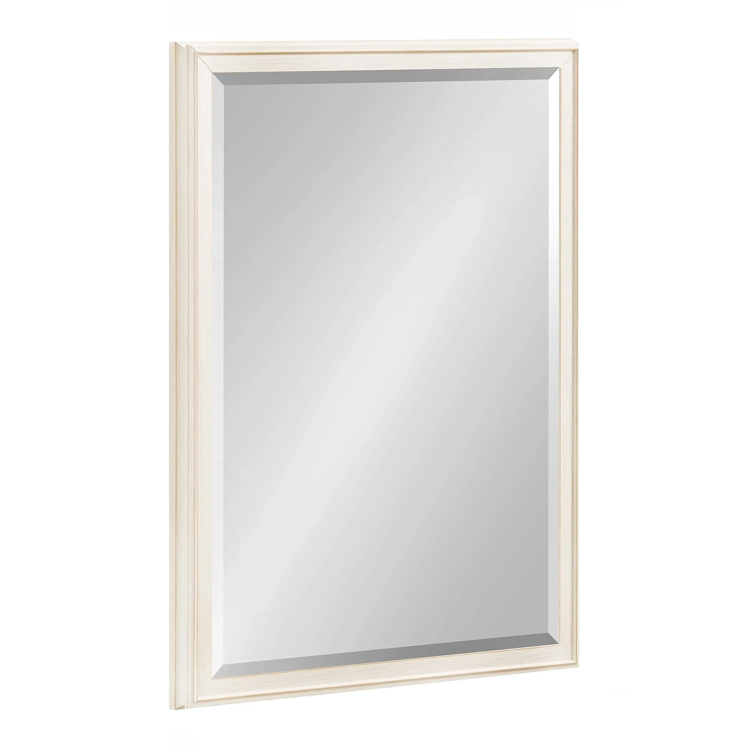 Kate and Laurel Oakhurst 18.00 in. W x 24.00 in. H White Rectangle Traditional Framed Decorative Wall Mirror 225657