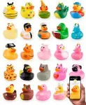 Jeep Ducks for Ducking - Assorted Ducks for Jeeps - 25 pc 2" Rubber Ducks Jeep Ducking - Plus Official Duck Duck Jeep Mobile App - Cute Little Rubber Ducks from Happy Duckers