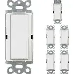 Lutron MAIN-66600 (6 Pack) White Claro On/Off Switch 15-Amp, Single-Pole | CA-1PS-WH, 6 Count