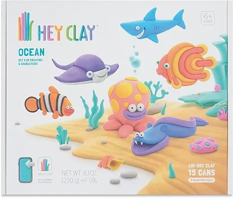 Fat Brain Toys Hey Clay Ocean Creatures - Clay Kit with Interactive App, Kids & Tweens