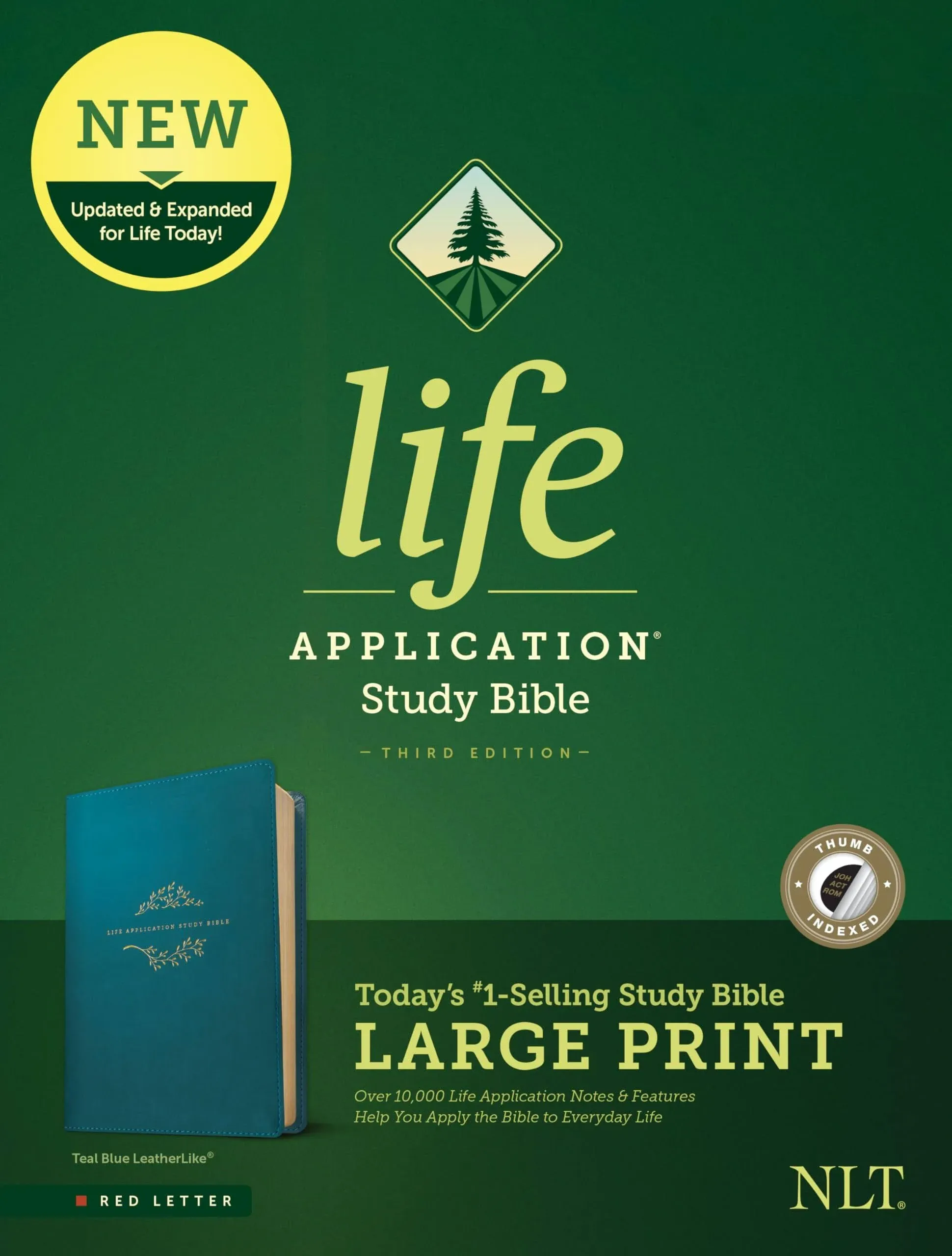 NLT Life Application Study Bible, Third Edition, Large Print (Leatherlike, Teal Blue, Indexed) [Book]