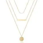 Triple Layer Fashionable Pendant Necklace - Dainty Choker with Pearls and Bars