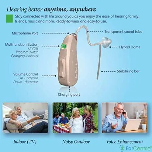 EarCentric EasyCharge Rechargeable Hearing Aids