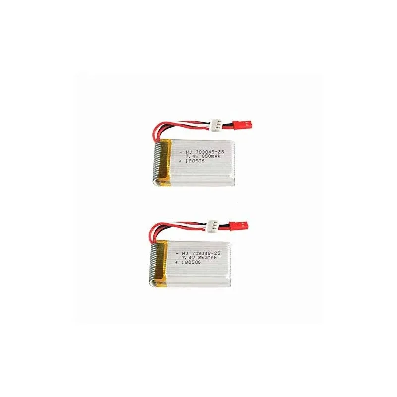 HHZ 2 Pcs 7.4V 850mAH 20C Lipo Battery 703048 JST Plug for UDI U829A U829X MJX X600 Remote Control Car Boat Drone