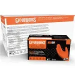 GWON, Nitrile Disposable Gloves, 8 mil Palm, Nitrile, Powder-Free, M, Orange