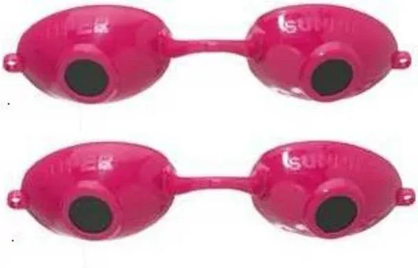 2 pack Super Sunnies UV Eye Protection Tanning Goggles Eyeshields (Neon Pink)