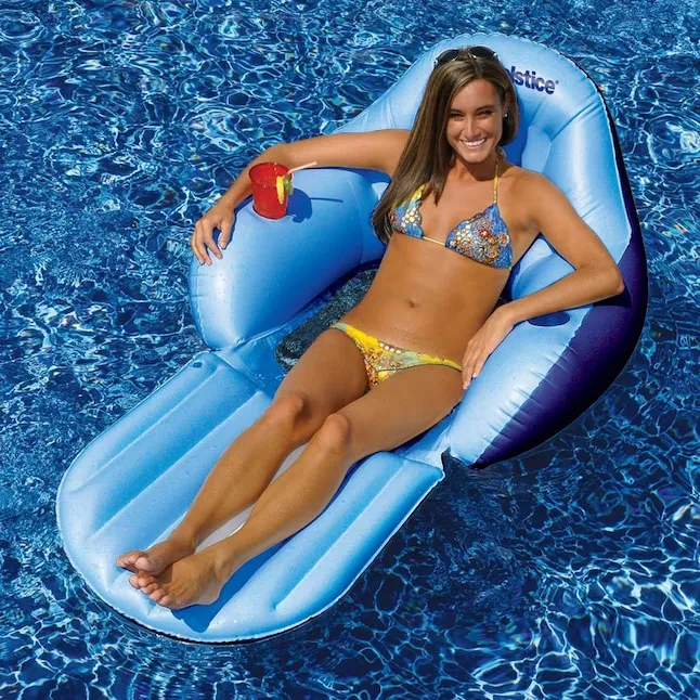 Swimline 67-in x 44-in 1-Seat Blue Inflatable Lounger