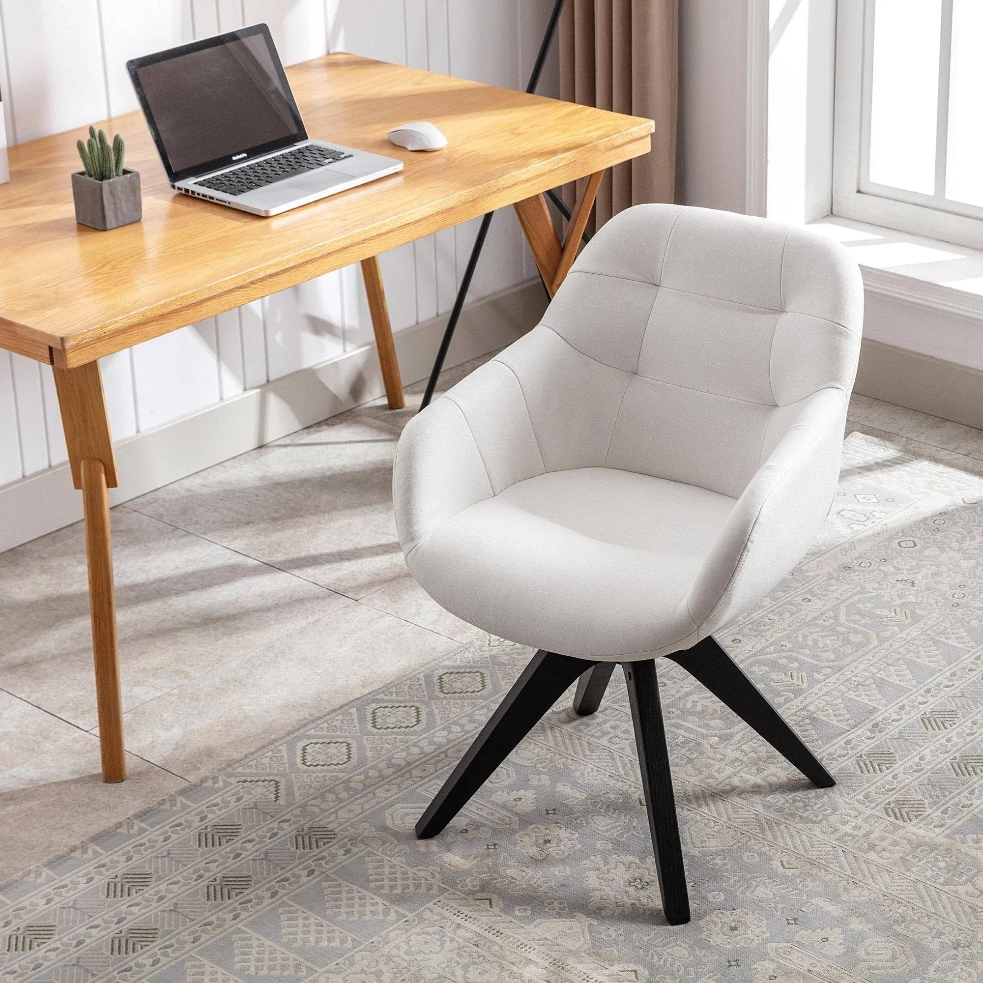 Modern Home Office Swivel Desk Chair Fabric Accent Chair