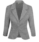 Hybrid & Company Women's Lightweight Casual Work Office Stretch Ponte Cardigan Blazer Jacket Made in USA