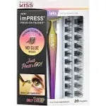 KISS imPRESS Press-On Falsies Eyelash Clusters Kit, Voluminous, Black, No Glue Needed, Fuss Free, Invisible Band, Natural, 24 Hours, No Damage, No Sticky Residue, Flawless, Quick & Easy | 20 Clusters