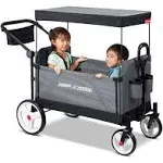 Radio Flyer City Luxe Stroll ‘N Wagon, Grey with Parent Caddy and Internal Stor